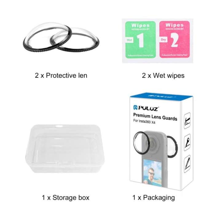 Für Insta360 X4 PULUZ Rotation Optisches Glas Linsenschutz Schutzhülle, Glass Lens Guard – Bild 8
