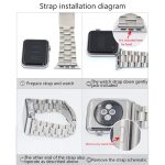 2 Stück für Apple Watch 42 mm Metallarmband-Anschluss, Metallschnalle, Silver – Bild 5