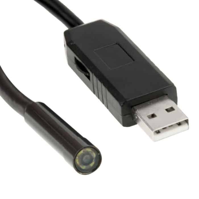 Wasserdichte USB-Endoskop-Schlangenrohr-Inspektionskamera mit 6 LED für Teile der OTG-Funktion Android-Handy, Länge: 5 m, Linsendurchmesser: 7 mm (schwarz) – Bild 3