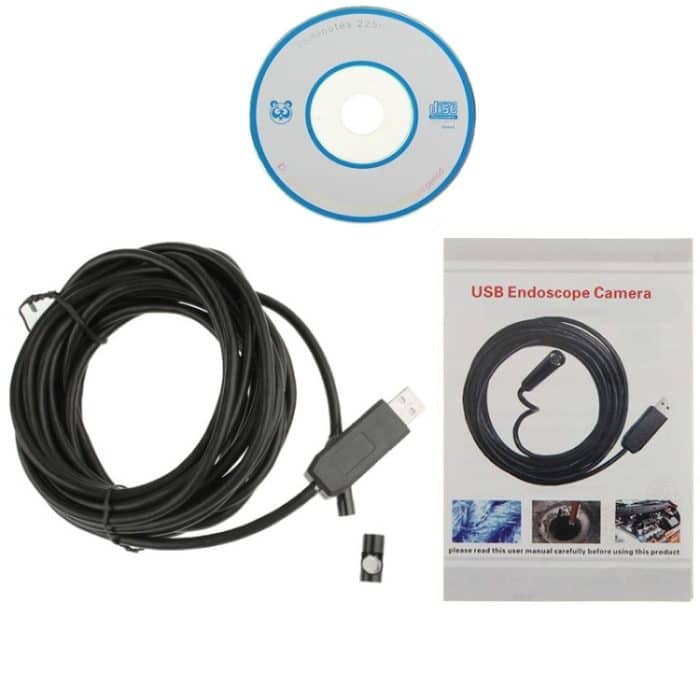 Wasserdichte USB-Endoskop-Schlangenrohr-Inspektionskamera mit 6 LED für Teile der OTG-Funktion Android-Handy, Länge: 5 m, Linsendurchmesser: 7 mm (schwarz) – Bild 6