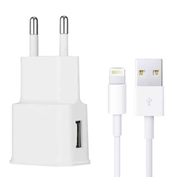 Ladegerät Sync-Kabel + EU-Plug-Reise-Ladegerät, Für iPad, iPhone, Galaxy, Huawei, Xiaomi, LG, HTC und andere Smartphones, wiederaufladbare Geräte (weiß) – Bild 1