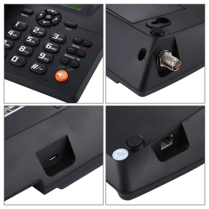 ZT600S 2,4-Zoll-TFT-Bildschirm Feste drahtlose GSM-Business-Telefon, Quad-Band: GSM 850/900/1800 / 1900Mhz (schwarz) – Bild 6