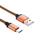 1 m langes USB-C/Typ-C 3.1-zu-USB 2.0-Datensynchronisierungs-Ladekabel im Webstil