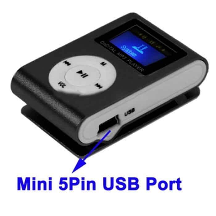 MP3-Player mit TF-/Micro-SD-Kartensteckplatz und LCD-Bildschirm, Metallclip, with LCD Screen – Bild 5