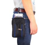 Universelle multifunktionale Doppelgitter-Tasche aus zweifarbigem Polyester-Perlenmaterial zur Aufbewahrung von Hüfttaschen/Hüfttasche/Wandertasche/Campingtasche für 6,3-Zoll-Handys – Bild 6