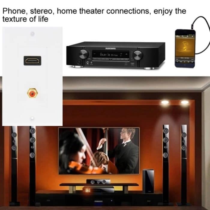 HDMI-Buchse + Cinch-Buchse Wandplatte – Bild 7