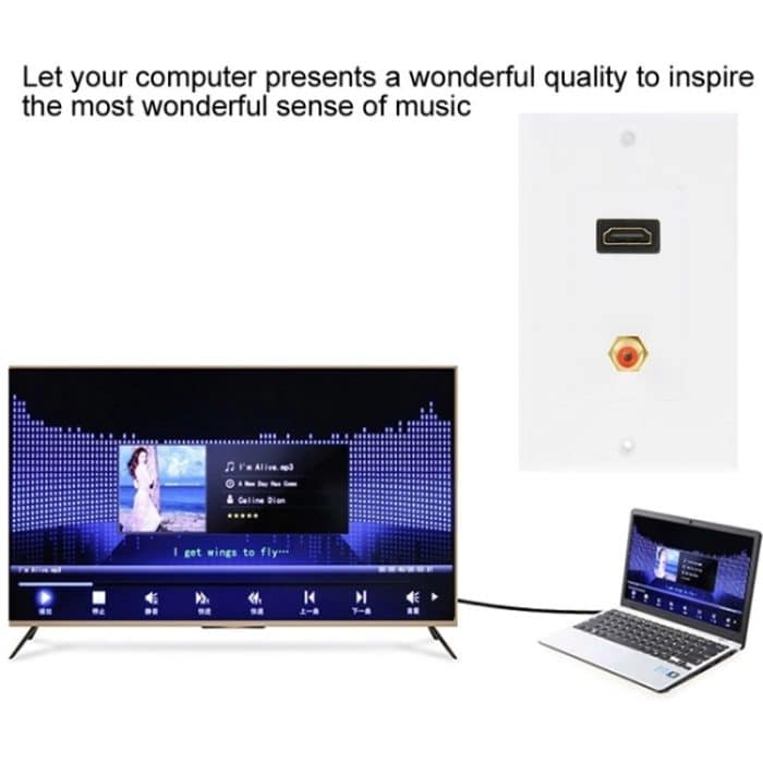 HDMI-Buchse + Cinch-Buchse Wandplatte – Bild 8