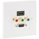 HDMI-Buchse + 3 Cinch-Stecker + VGA-Buchse Wandplatte – Bild 4