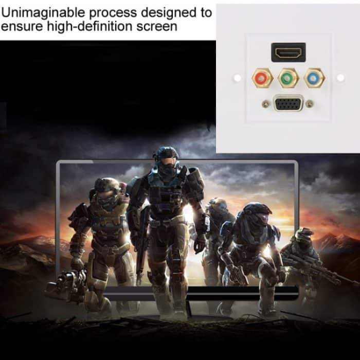 HDMI-Buchse + 3 Cinch-Stecker + VGA-Buchse Wandplatte – Bild 7