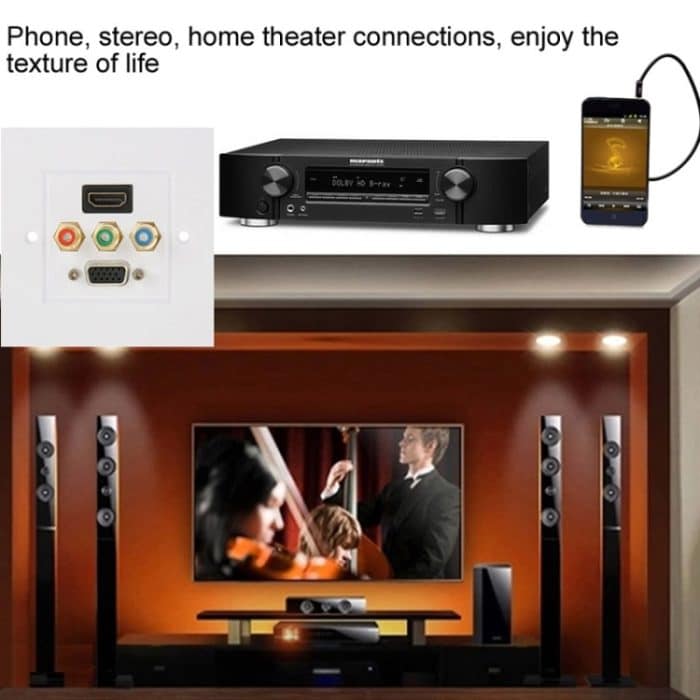 HDMI-Buchse + 3 Cinch-Stecker + VGA-Buchse Wandplatte – Bild 8