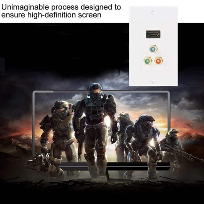 HDMI-Buchse + 3 Cinch-Stecker Wandplatte Panel – Bild 7