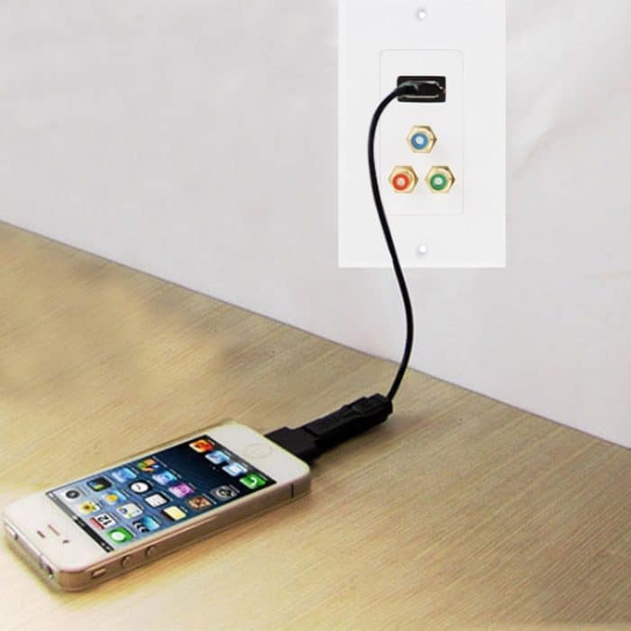 USB 3.0-Buchse + 3 Cinch-Buchsen Wandplatte – Bild 7