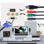 USB 3.0-Buchse + 3 Cinch-Stecker + VGA-Buchse Wandplatte
