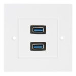 Dual USB 3.0-Buchsen Home Wandladeplatte Wandplatte Panel