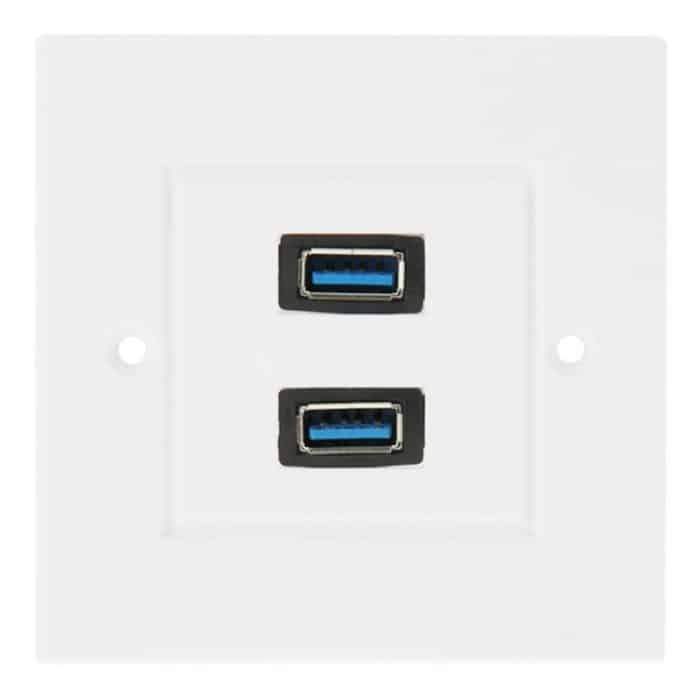 Dual USB 3.0-Buchsen Home Wandladeplatte Wandplatte Panel – Bild 1