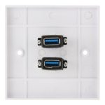 Dual USB 3.0-Buchsen Home Wandladeplatte Wandplatte Panel – Bild 3