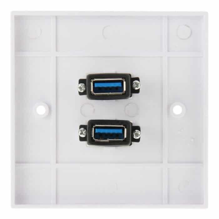 Dual USB 3.0-Buchsen Home Wandladeplatte Wandplatte Panel – Bild 3