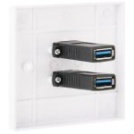 Dual USB 3.0-Buchsen Home Wandladeplatte Wandplatte Panel – Bild 4