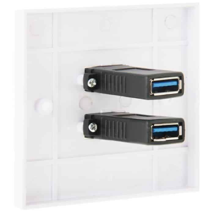 Dual USB 3.0-Buchsen Home Wandladeplatte Wandplatte Panel – Bild 4