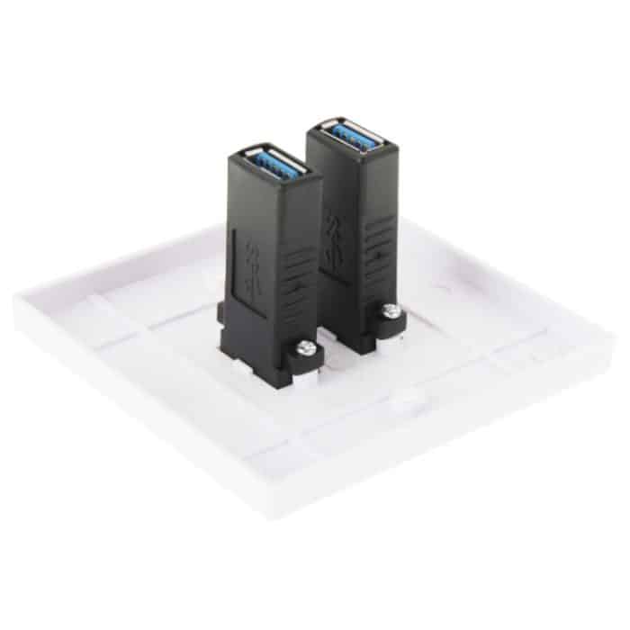 Dual USB 3.0-Buchsen Home Wandladeplatte Wandplatte Panel – Bild 5