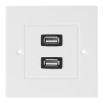 Dual USB 2.0-Buchsen Home Wandladeplatte Wandplatte Panel – Bild 2