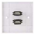 Dual USB 2.0-Buchsen Home Wandladeplatte Wandplatte Panel – Bild 3