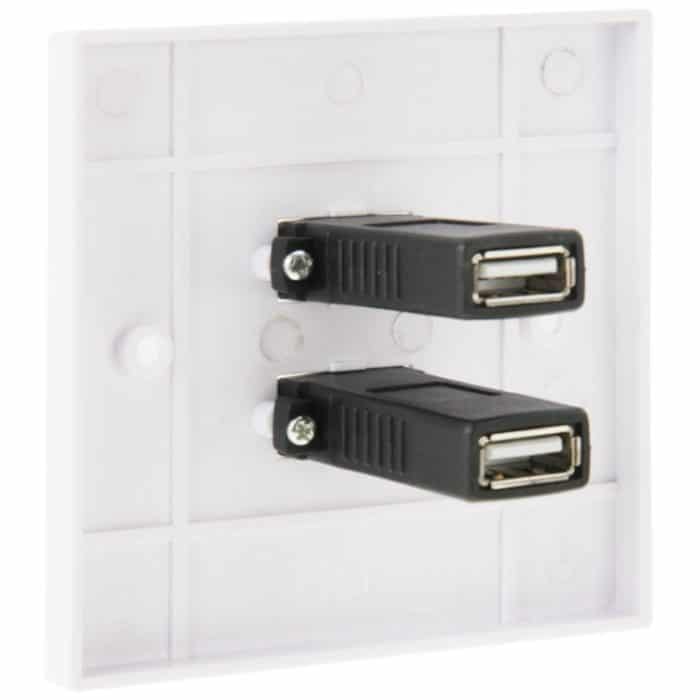 Dual USB 2.0-Buchsen Home Wandladeplatte Wandplatte Panel – Bild 4