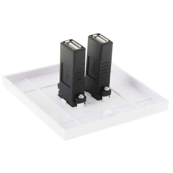 Dual USB 2.0-Buchsen Home Wandladeplatte Wandplatte Panel – Bild 5
