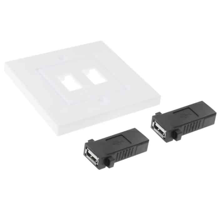 Dual USB 2.0-Buchsen Home Wandladeplatte Wandplatte Panel – Bild 6