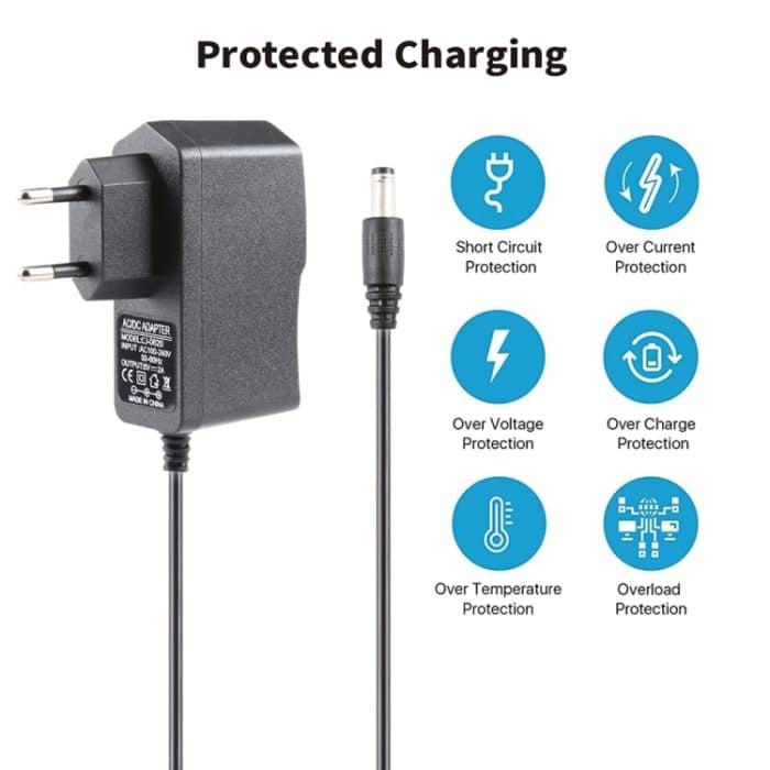 Hochwertiger EU-Stecker AC 100-240V zu DC 6V 2A Netzteil, Tipps: 5,5 x 2,1 mm, Kabellänge: 1,1 m (schwarz) – Bild 5