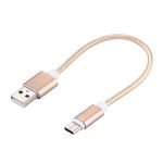 Gewebtes Daten-Synchronisierungs-Ladekabel im USB-C-/Typ-C-3.1-Stecker auf USB-2.0-Stecker, Kabellänge: 20 cm