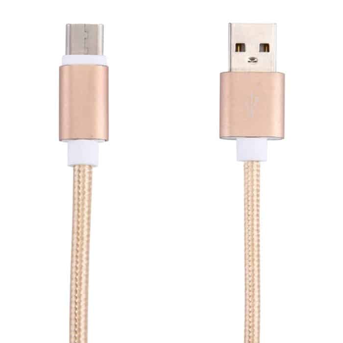 Gewebtes Daten-Synchronisierungs-Ladekabel im USB-C-/Typ-C-3.1-Stecker auf USB-2.0-Stecker, Kabellänge: 20 cm – Bild 3
