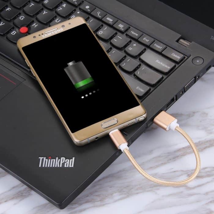 Gewebtes Daten-Synchronisierungs-Ladekabel im USB-C-/Typ-C-3.1-Stecker auf USB-2.0-Stecker, Kabellänge: 20 cm – Bild 6