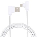 1,2 m 2A 90 Kupferdrähte gewebtes Winkel-USB-C/Typ-C 3.1-zu-USB 2.0-Daten-/Ladekabel