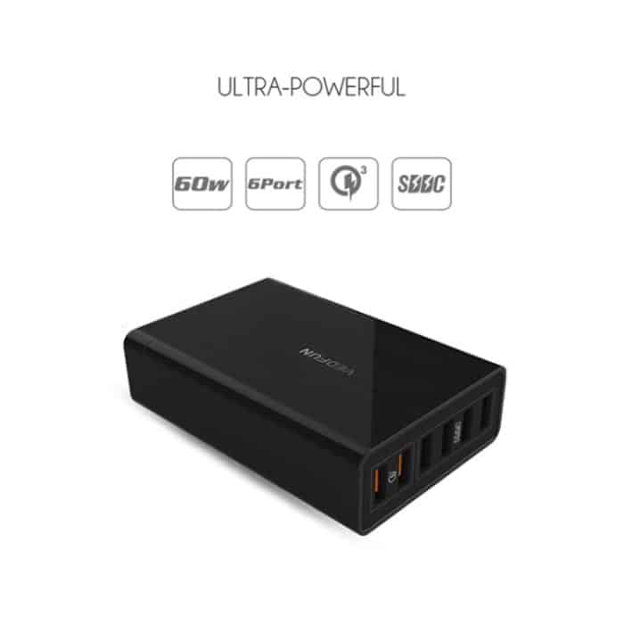 VedFun Turbocube D620 Sechs Ports Quick Charge 3.0 + SDDC-Technologie USB-Ladegerät, VEDFUN TurboCube D620 Sechs Ports Quick Charge 3.0 + USB-Ladegerät mit SDDC-Technologie, EU/US/UK-Stecker – Bild 4