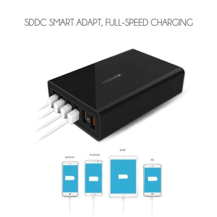 VedFun Turbocube D620 Sechs Ports Quick Charge 3.0 + SDDC-Technologie USB-Ladegerät, VEDFUN TurboCube D620 Sechs Ports Quick Charge 3.0 + USB-Ladegerät mit SDDC-Technologie, EU/US/UK-Stecker – Bild 7