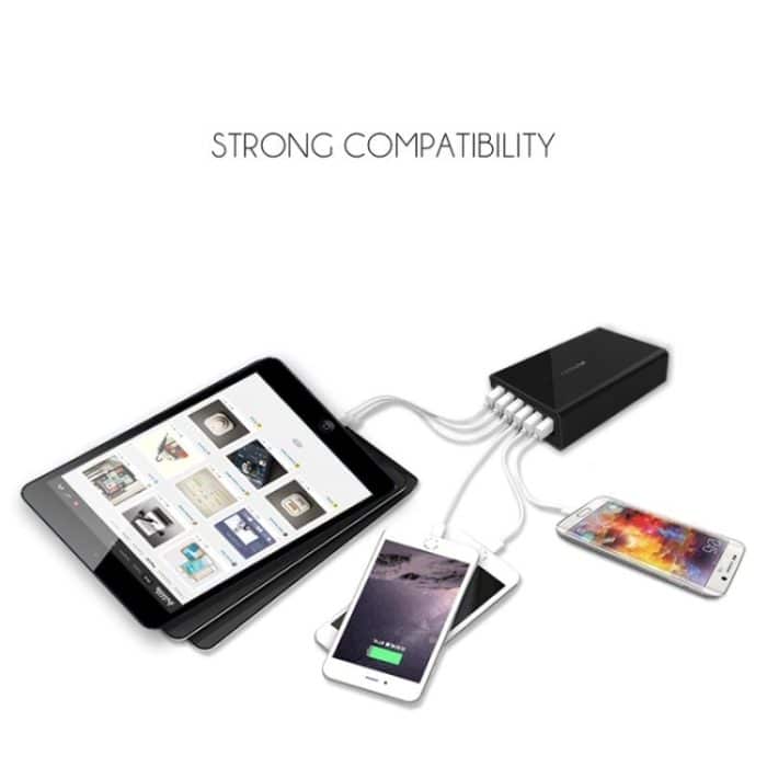 VedFun Turbocube D620 Sechs Ports Quick Charge 3.0 + SDDC-Technologie USB-Ladegerät, VEDFUN TurboCube D620 Sechs Ports Quick Charge 3.0 + USB-Ladegerät mit SDDC-Technologie, EU/US/UK-Stecker – Bild 8