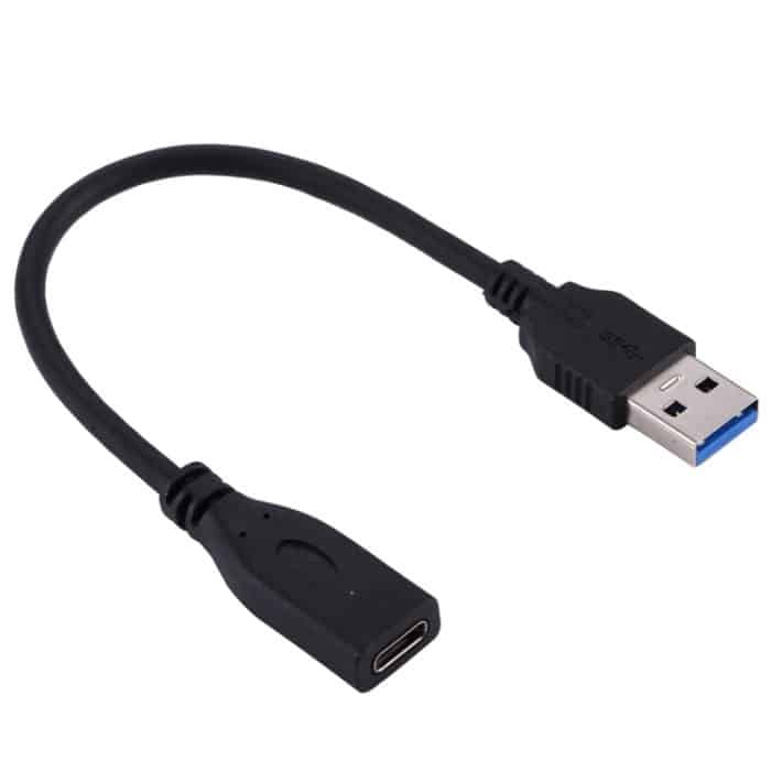 USB-3.0-Stecker auf USB-C/Typ-C-3.1-Buchse, Adapterkabel, Kabellänge: ca. 20 cm – Bild 1