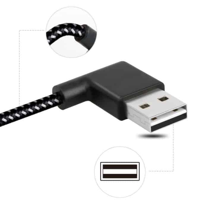 20 cm 2a USB zu USB-C / Typ-C-Nylon-Webstil Doppel-Ellbogen-Daten synchronisieren Ladekabel, 20cm 2A USB zu USB-C / Type-C Nylon Weave Style Double Elbow Data Sync Ladekabel – Bild 5