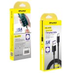 awei CL-77T 5A USB-zu-USB-C/Typ-C-Schnittstelle Intelligentes Schnelllade-TPE-Datenkabel, Kabellänge: 1 m – Bild 5