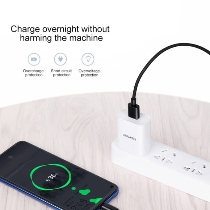 awei CL-77T 5A USB-zu-USB-C/Typ-C-Schnittstelle Intelligentes Schnelllade-TPE-Datenkabel, Kabellänge: 1 m – Bild 8
