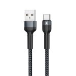 REMAX RC-124a 1 m 2,4 A USB-auf-USB-C/Typ-C-Aluminiumlegierungsgeflecht-Schnellladedatenkabel