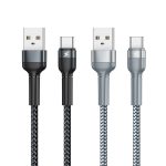 REMAX RC-124a 1 m 2,4 A USB-auf-USB-C/Typ-C-Aluminiumlegierungsgeflecht-Schnellladedatenkabel – Bild 2