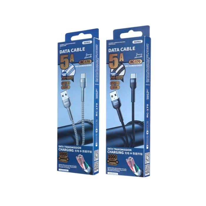 REMAX RC-170 Jany Series 1 m 5 A USB-auf-USB-C/Typ-C-Aluminiumlegierungsgeflecht-Schnellladedatenkabel – Bild 4