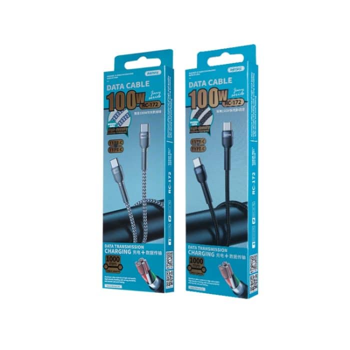 REMAX RC-172 Jany Series 1 m PD100W Typ-C auf USB-C/Typ-C geflochtenes Schnelllade-Datenkabel aus Aluminiumlegierung – Bild 4