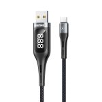 REMAX RC-096a Leader 1,2 m 2.1 USB auf USB-C/Typ-C Intelligentes Digitaldisplay Aluminiumlegierungsgeflecht Schnelllade-Datenkabel