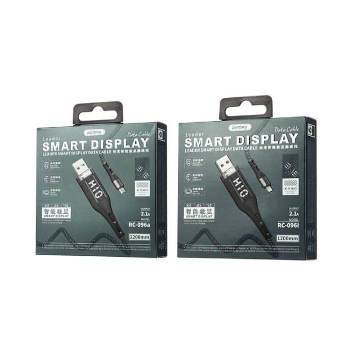 REMAX RC-096a Leader 1,2 m 2.1 USB auf USB-C/Typ-C Intelligentes Digitaldisplay Aluminiumlegierungsgeflecht Schnelllade-Datenkabel – Bild 4