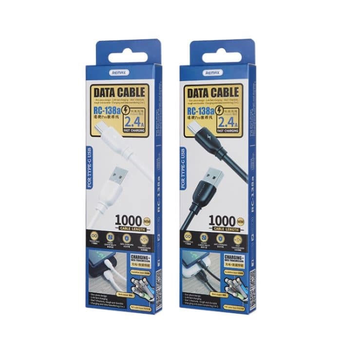 REMAX RC-138a 2,4 A USB auf USB-C/Typ-C Suji Pro Schnelllade-Datenkabel, Kabellänge: 1 m – Bild 3