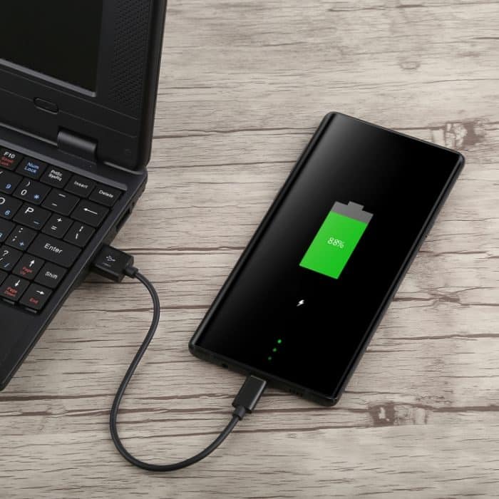 USB-auf-USB-C/Typ-C-Lade- und Synchronisierungsdatenkabel, Kabellänge: 22 cm – Bild 4