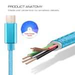 Knit Texture USB-zu-USB-C/Typ-C-Datensynchronisierungs-Ladekabel, Kabellänge: 3 m, 3 A Gesamtausgang, 2 A Übertragungsdaten – Bild 6